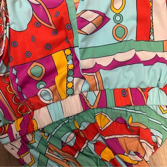 NWT Donna Morgan Maisie Pleated Maxi Sundress Aqua Citrus size 8 - Picture 12 of 15